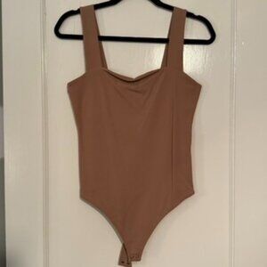 NWOT Abercrombie & Fitch | Taupe/Tan, Sleeveless, Square Neck Bodysuit Size M